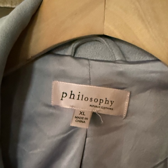 Philosophy|Light Gray Vegan Suede Leather Moto Jacket•size XL,fall winter style - Picture 8 of 12